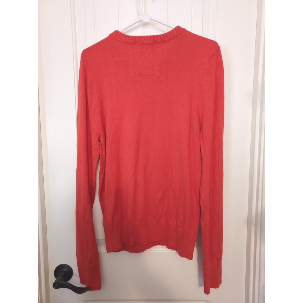 Abercrombie & Fitch Sweater Mens L Rust Muscle Fit Cotton Cashmere V-Neck Moose - Picture 2 of 6